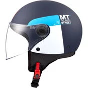 Otvorena motociklisticka kaciga MT STREET INBOARD C7 mat plavo-bijela