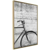 Poster - Bicycle Leaning Against the Wall 30x45