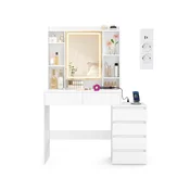 Songmics Toaletna mizica 40x105x145 cm bela