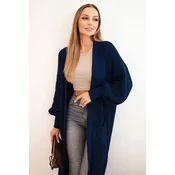 Kesi Włoski Long cardigan light navy blue