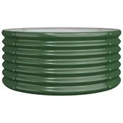 Vidaxl Visoka greda iz cinkanega jekla 80x80x36 cm zelena