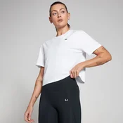 MP Ženska oprijeta majica s kratkimi rokavi škatlastega krajšega kroja Basics – bela - XXL