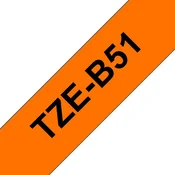 BROTHER TZE-B51 črno/fluorescentno oranžen trak