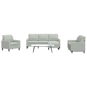 4-dijelni set sofa s jastucima svjetlosivi baršunasti