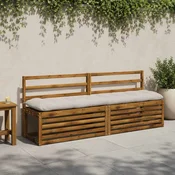 vidaXL Blazina za klop VIANEN 100% poliester Bela 200 x 40 x 12 cm