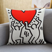 Amor - Décor Dekorativna jastucnica, 45 x 45 cm, Belo - crvena