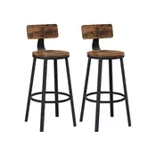 Songmics Barski stolčki komplet 2 49.5x49.5x63 cm črna
