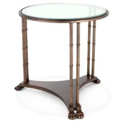 Casa Padrino luxury baroque side table with glass top bronze A� 62 x H. 64 cm