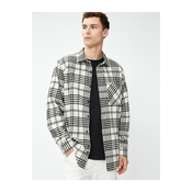 Koton Lumberjack Shirt with a Classic Collar, Pocket Detailed and Long Sleeves.