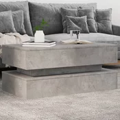 Stolic za kavu s LED svjetlima siva boja betona 90 x 50 x 40 cm