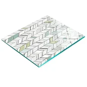 shumee Kaljena večnamenska dekorativna steklena tabla z vzorcem ribje kosti 60x52 cm