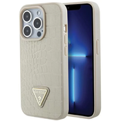 Guess zaščitni ovitek Croco Metal Logo Gold, Iphone 15 Pro Max