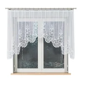 shumee Berenika - Že izdelana žakard zavesa z izrezom na dnu - 300x120 cm - bela