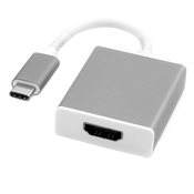 ROLINE 12.03.3210 prilagodnik za video kabel 0,1 m USB Tip-C HDMI Srebro