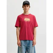 JACK & JONES Majica JORNORREBRO SKYLINE svetlo rumena / rdeča