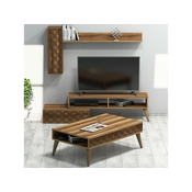 Hanah Home HANAH HOME Planet - Walnut, Walnut garnitura pohištva za dnevno sobo, (20863043)