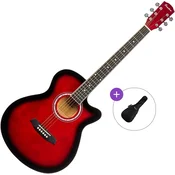Pasadena PGC-10 Basic SET Red Burst Jumbo akusticna gitara