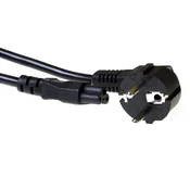 ACT AK5024 napajalni kabel omrežni konektor Schuko CEE 7/7 moški (kotni) - C5 IEC 3m črn