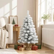 Vidaxl Mini zasneženo božično drevo 90 cm PVC Zelena in Bela