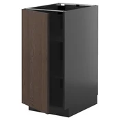 METOD Podni element s policama, Crnosiva/Sinarp smeda, 40x60 cm