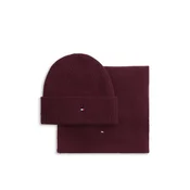 Tommy Hilfiger Set šal + kapa AW0AW19136 Bordo rdeča