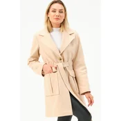 Z6778 DEWBERRY WOMENS COAT-BEIGE