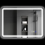 HOMCOM HOMCOM kopalniško ogledalo kaljeno steklo 70D x 50Š x 3,5V cm srebrno, (5000242297)