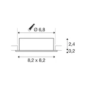 SLV Vgradna stropna svetilka New Tria, črna, aluminij, dolžina 8,2 cm - Dnevna soba/jedilnica - Sodobni