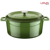 LAVA Zelena litoželezna posoda s pokrovom LAVA, 32 cm, (21222652)