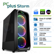 PCPLUS Storm i7-12700F 16GB 1TB NVMe SSD GeForce RTX 4060 DDR6 8GB RGB gaming namizni računalnik