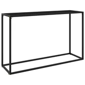 Vidaxl Konzolna mizica črna 120x35x75 cm kaljeno steklo