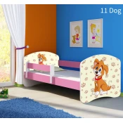 Dječji krevet ACMA s motivom, bočna roza 160x80 cm 11-dog