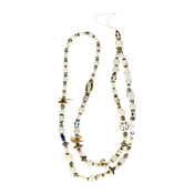 AVIZAR Univerzalni telefonski dragulj Heishi, Peace and Love in Lucky Beads 80 cm bele, (20618120)