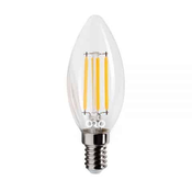 LED sijalka fillament E14 6W 806lm svečka nevtralno bela 4000K steklena