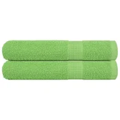 shumee vidaXL Brisače 2 kos zelena 80x200 cm 360 gsm 100% bombaž