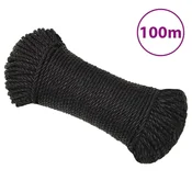 Vidaxl Delovna vrv črna 3 mm 100 m polipropilen