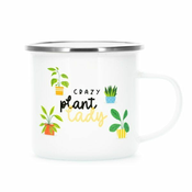 Pixi ink Keramična skodelica - Crazy plant lady, bela