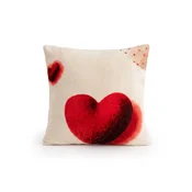 Obojestranska prevleka za blazino DUO SENSE HEARTELLE 45x45 cm mikropliš/flanel, kremna