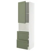 METOD / MAXIMERA Vis.elem.mikrotal. s vratima/2fioke, bela/Axstad sivozelena, 60x60x220 cm