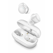 true wireless, Bluetooth® putnicke in ear stereo-headset Cellularline BTPETITTWSW u ušima slušalice s mikrofonom bijela