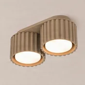SOLLUX LIGHTING Stropna svetilka Aura 2, siva, 2-žarilna, dolžina 21 cm, GX53 - Hodnik - Sodobni - Aluminij