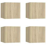 Vidaxl Stenske TV omarice 4 kosi sonoma hrast 30,5x30x30 cm