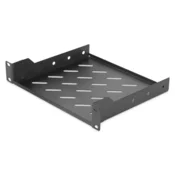 Digitus DN-10-TRAY-2-B 1U fiksna polica, črna, idealna za shranjevanje komponent, ki ne ustrezajo standardu 254 mm (10). Tanka zasnova, ki zaseda le eno višinsko enoto. Enostavna in hitra namestitev.