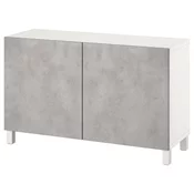 BESTA Kombin. odlaganje s vratima, bela Kallviken/svetlosiva imitacija betona, 120x42x74 cm