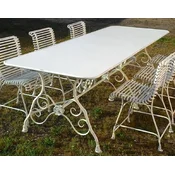 Casa Padrino Art Nouveau garden dining table antique white 250 x 90 x H. 75 cm - Nostalgic wrought iron garden table - Art Nouveau wrought iron garden furniture - Nostalgic garden furniture