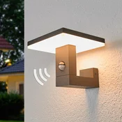 Lucande LED zunanje stensko svetilo Olesia, 15 cm, senzor, IP54 - Sodobni - antracit, opalno bela - Aluminij