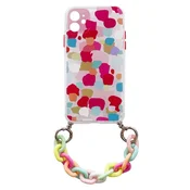 slomart color chain case gel upogljiv elastičen ovitek z obeskom verižica za samsung galaxy s21 5g večbarvni (2)