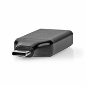 Nedis USB-C adapter | USB 3.2 Gen 1 | USB-C moški | HDMI izhod | 4K@60Hz | Okrogla | Ponikljano | Črna/Siva | Škatla
