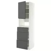 METOD / MAXIMERA Visoki element za ugradne uredaje, bela/Voxtorp tamnosiva, 60x60x220 cm