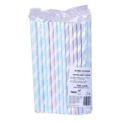 Papirnate slamice DEBELE PASTELNE ČRTKE MEŠANE BARVE 200x8mm/100 kosov